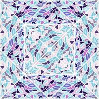 Decorative linear kaleidoscope mosaic ornament. Abstract shapes seamless pattern. vector