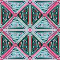 Handmade geometric ethnic mosaic seamless pattern. Abstract tribal tile ornament. vector