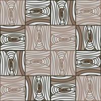Mosaic of lines seamless pattern in dodle style. Hand drawn abstract wood texture vintage ornament. vector