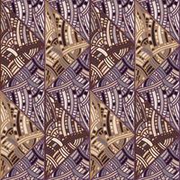 patrón sin fisuras de mosaico de línea a mano alzada. adorno de azulejos boho vintage. telón de fondo de estilo de dibujo creativo. mosaico étnico geométrico abstracto. vector