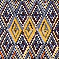 Zig zag tile ornament. Hand drawn rhombus mosaic seamless pattern. Vintage boho background. vector