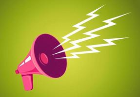 Retro megaphone on yellow background vector