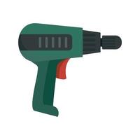 Home electric drill icon, flat style vector