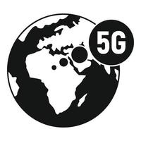 Global 5g technology icon, simple style vector