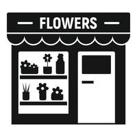 icono de la tienda de la calle flores, estilo simple vector