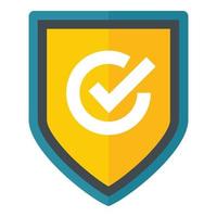 Safety home shield icon, flat style vector