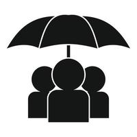 People under umbrella icon, simple style vector