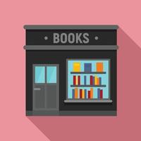 Books store icon, flat style vector