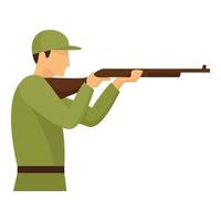 Army shooter icon, flat style