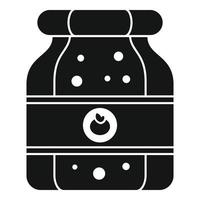 Orange jam jar icon, simple style vector