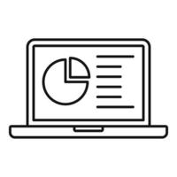 Lesson laptop icon, outline style vector