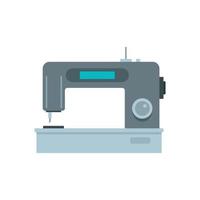 icono de máquina de coser moderna digital, estilo plano vector