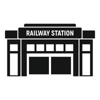 Glass railway station icon, simple style vector