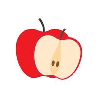 icono de manzana roja, estilo plano vector