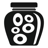 Peach jam jar icon, simple style vector