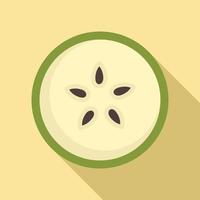 Section pear icon, flat style vector