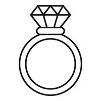 icono de anillo brillante, estilo de contorno vector