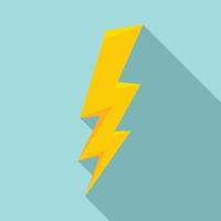 Zigzag lightning bolt icon, flat style vector