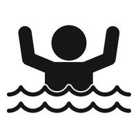 icono de agua de inundación del hombre, estilo simple vector