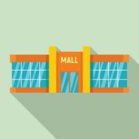 icono de centro comercial minorista, estilo plano vector