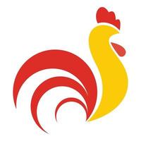 Rooster cock logo, flat style vector