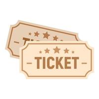 Paper cinema ticket icon, flat style vector