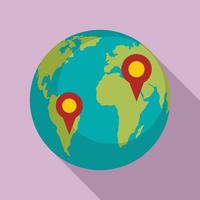 Global warehouse point icon, flat style vector