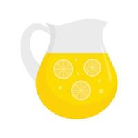 Lemonade jug icon, flat style vector