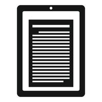 Reader tablet icon, simple style vector