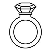 icono de anillo de cristal, estilo de esquema vector