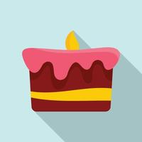 Birthday cake icon, flat style vector