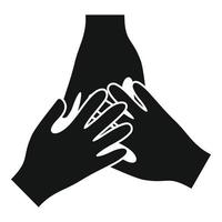 Volunteer hands icon, simple style vector