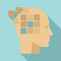 olvidar el icono de alzheimer de memoria, estilo plano vector