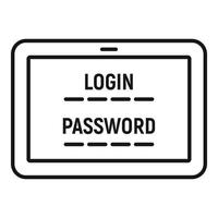 Web bank login icon, outline style vector