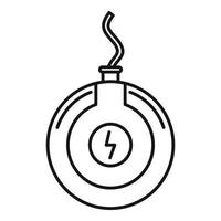 Round wireless charger icon, outline style vector