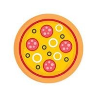 Pizza mozzarella icon, flat style vector