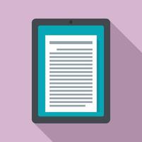 Reader tablet icon, flat style vector