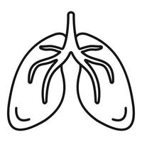 Lungs icon, outline style vector