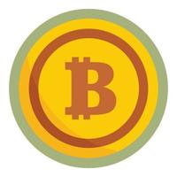 Bitcoin icon, flat style vector