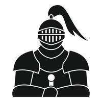 icono de caballero medieval, estilo simple vector