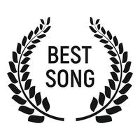 icono de premio a la mejor canción, estilo simple vector