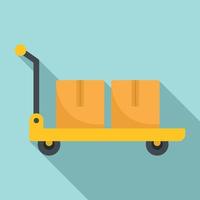 Warehouse cart icon, flat style vector