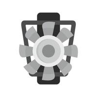 icono de ventilador de motor de coche, estilo plano vector