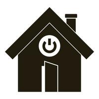 Turn on button smart house icon, simple style vector