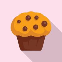 Homemade cupcake icon, flat style vector