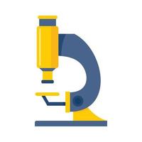 Lab microscope icon, flat style vector