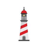 Warning lighthouse icon, flat style vector
