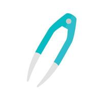 Contact lens tweezers icon, flat style vector