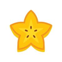 Cutted carambola icon, flat style vector