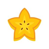 Cutted carambola icon, flat style vector